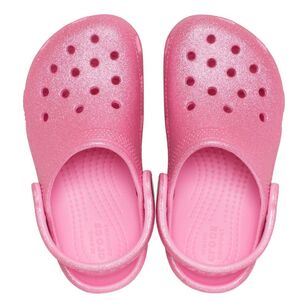 Crocs Kids Classic Glitter Clog Pink Tweed