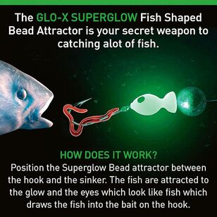 GLO-X Glow in the Dark Fish Bead Attractors Green