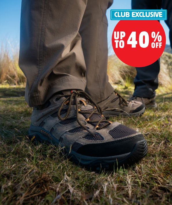 CLUB EXCLUSIVE Up to 40% Off Footwear By Merrell, Salomon, Hi-Tec, Keen, The North Face & Teva