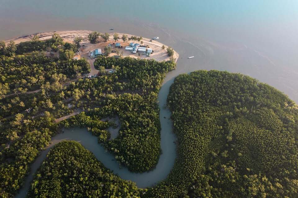 Winding estuaries surrounding Tiwi Island